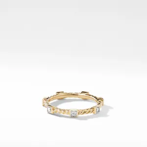 0.06 CTW Twisted Natural Diamond Asscher Cut Wedding Band