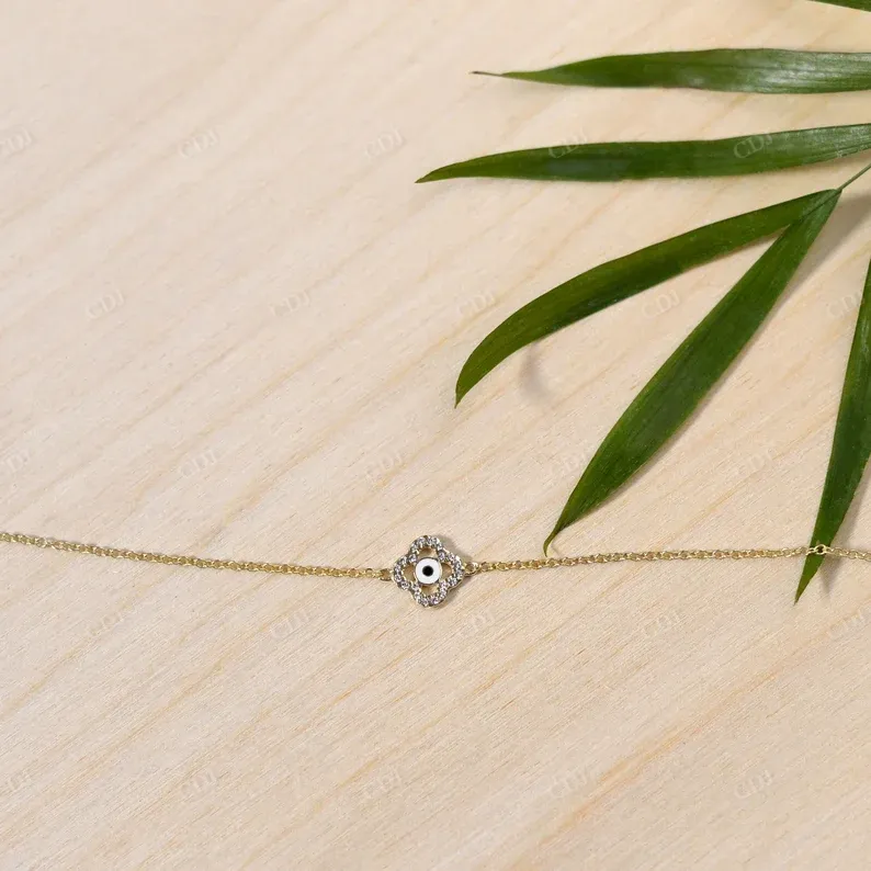 0.10CTW Natural Floral Design Round Diamond Bracelet