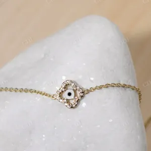 0.10CTW Natural Floral Design Round Diamond Bracelet
