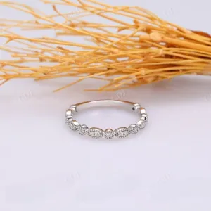 0.15CTW Milgrain Design Lab Grown Diamond Band