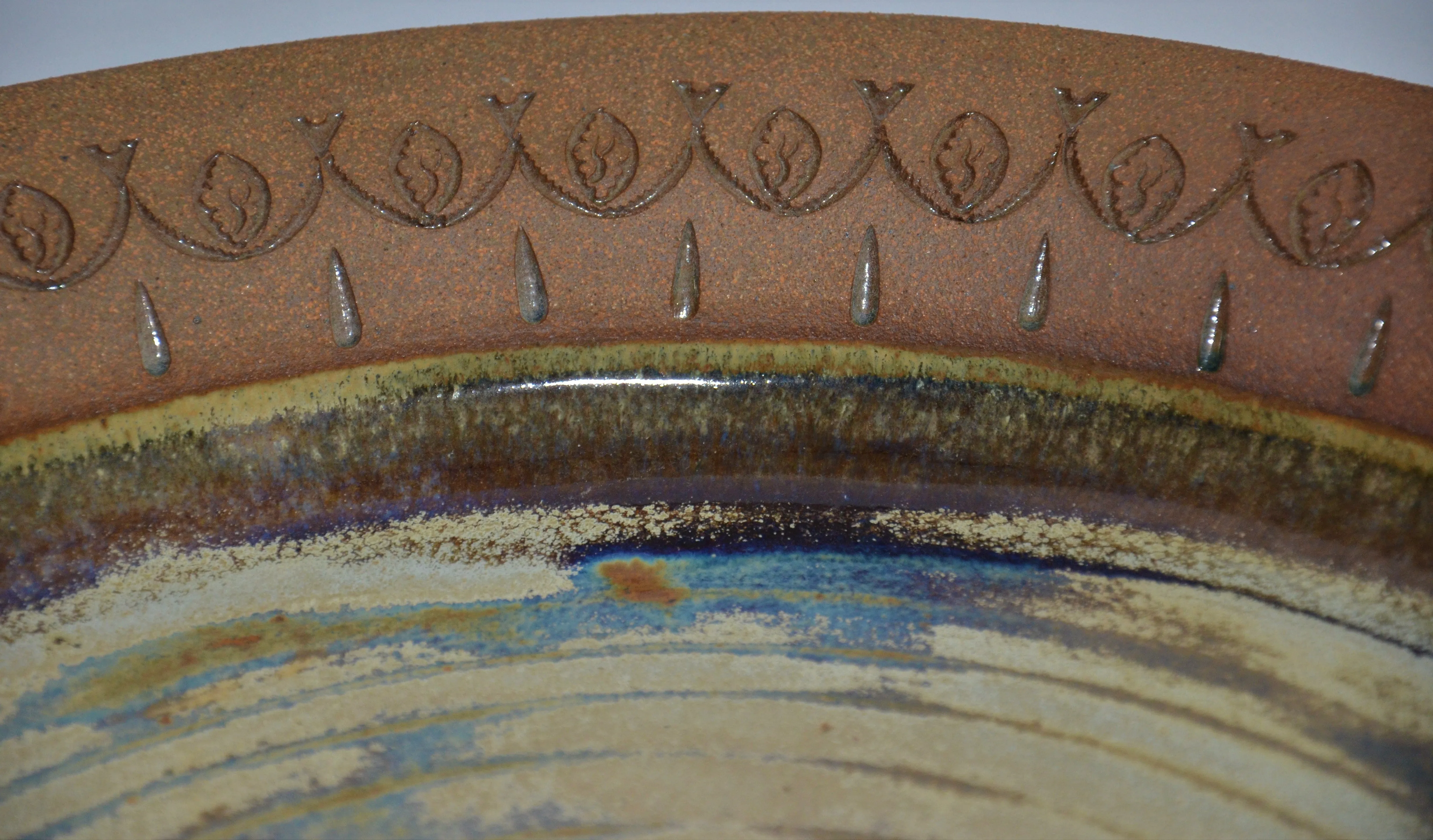 18" Hand Crafted Studio Art Pottery Charger by Firuse Stalcup