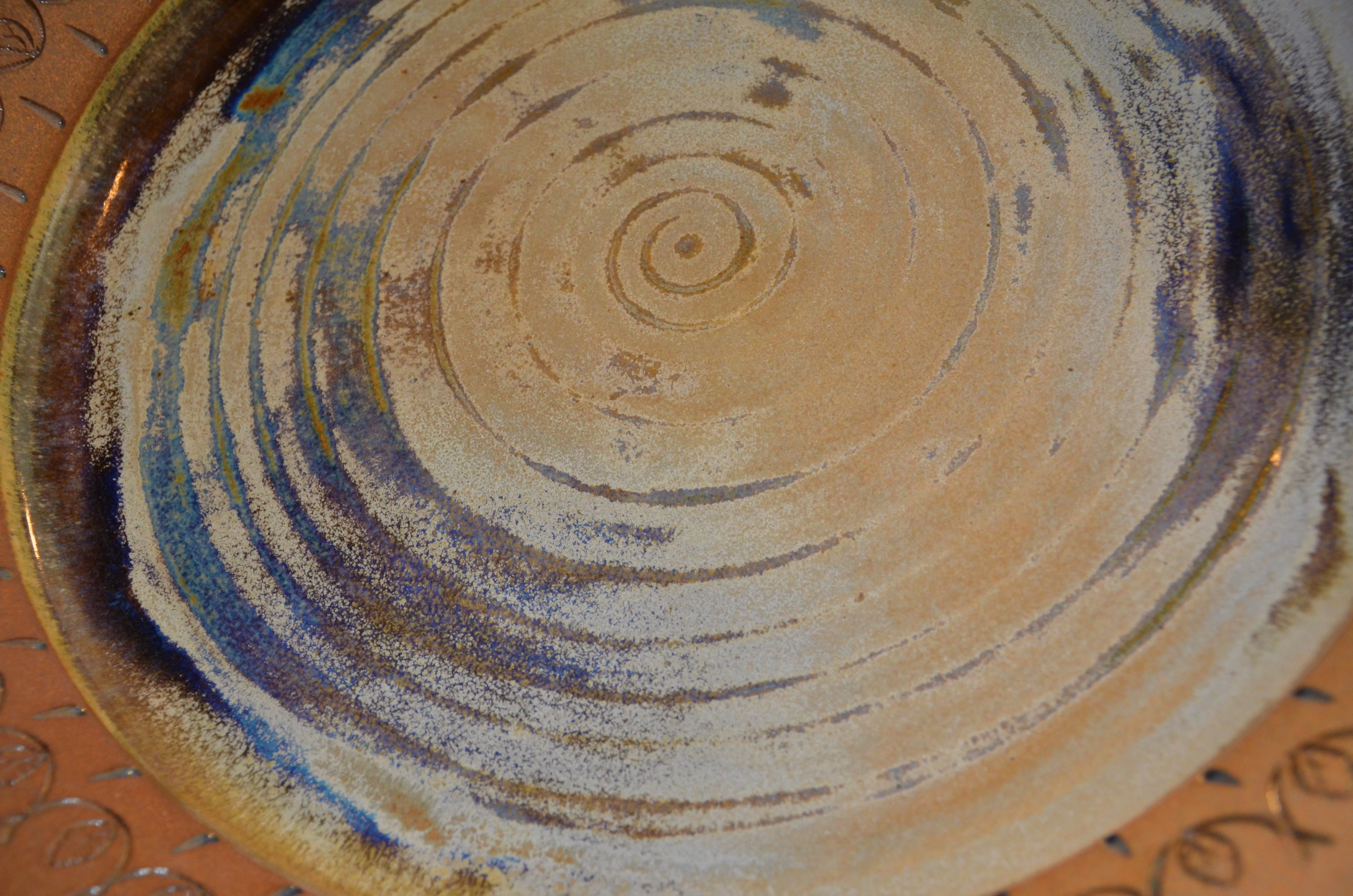 18" Hand Crafted Studio Art Pottery Charger by Firuse Stalcup