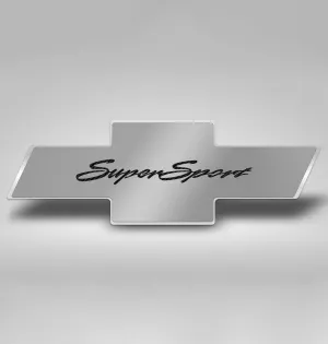 2010-2015 Camaro SS - Hood Badge w/Super Sport Emblem for Factory Pad - Stainless