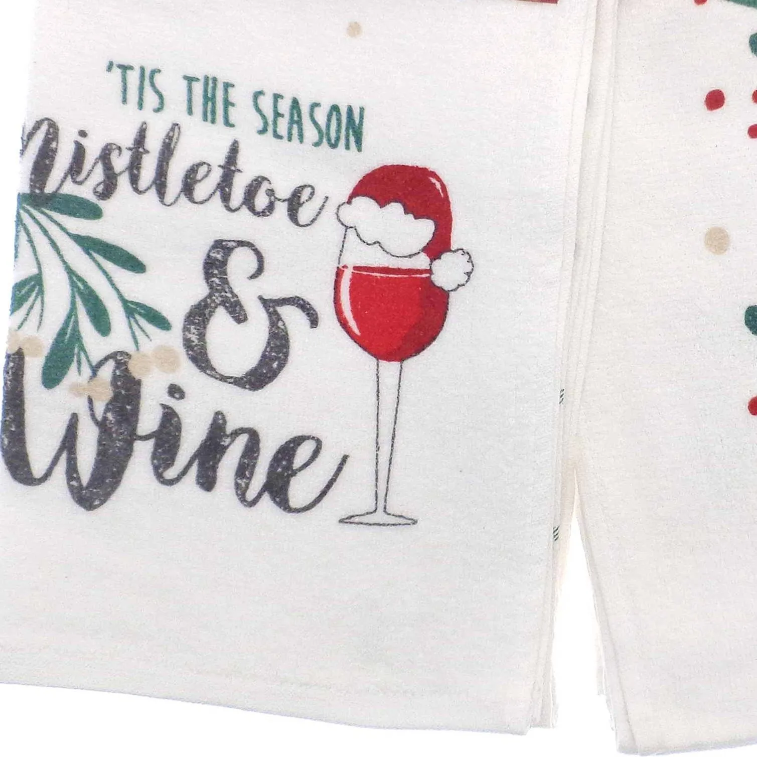 3pk Christmas Novelty Tea Towels - Mistletoe