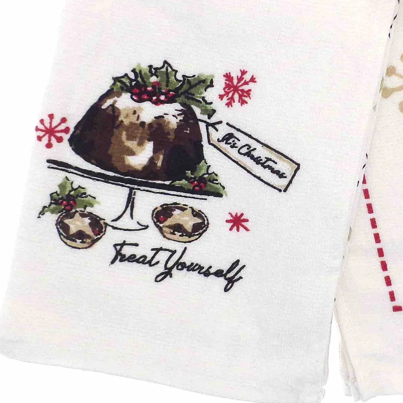 3pk Christmas Novelty Tea Towels - Treat Yourself