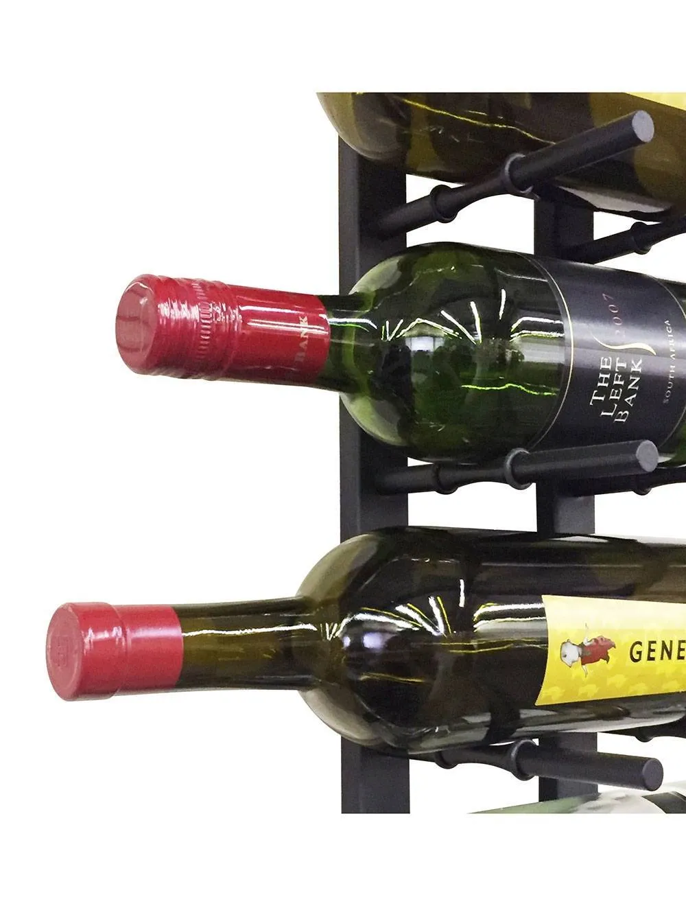 9 Bottle Modern Peg Wine Rack (Black)