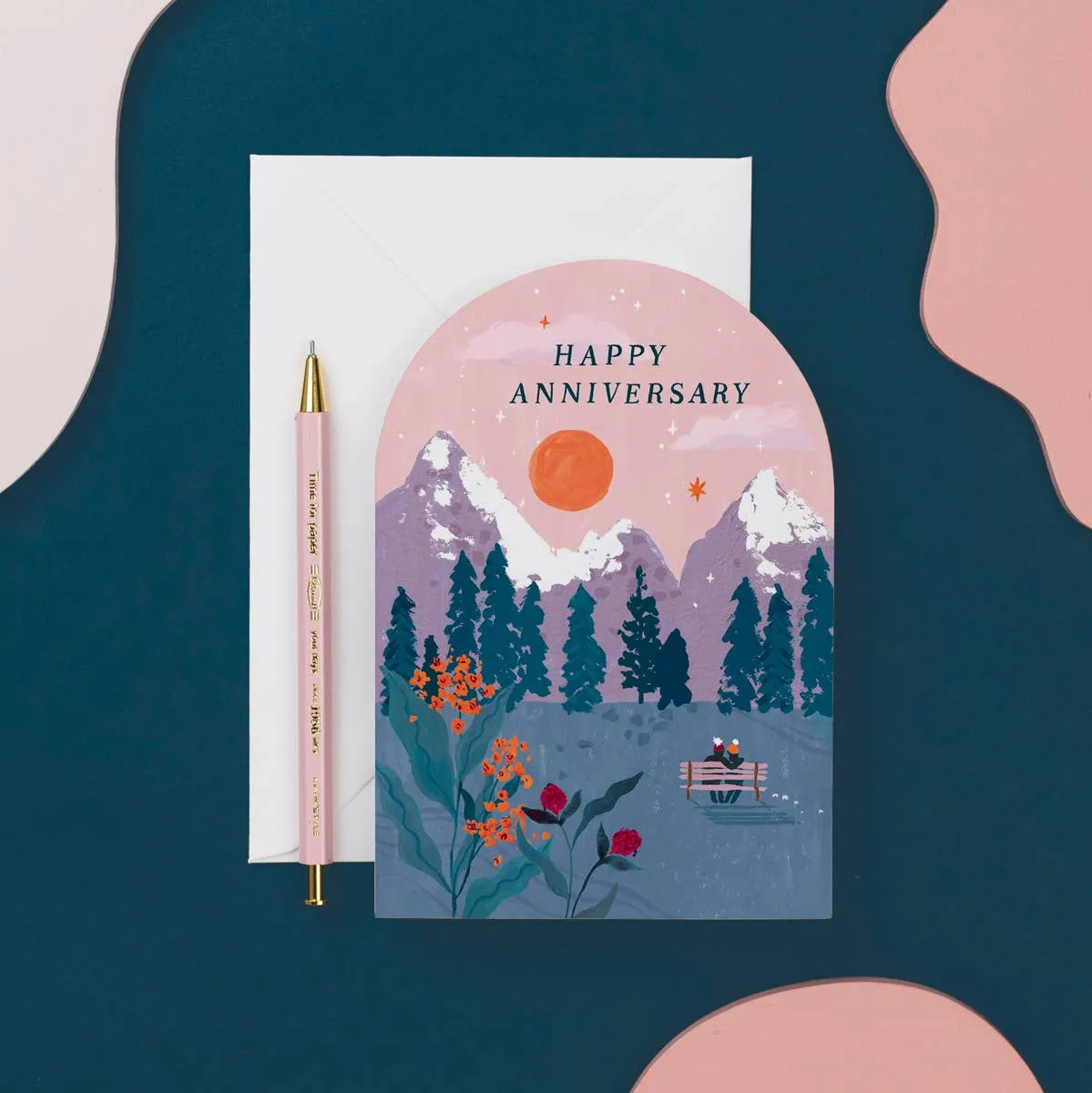 Anniversary Mountain Sunset Card