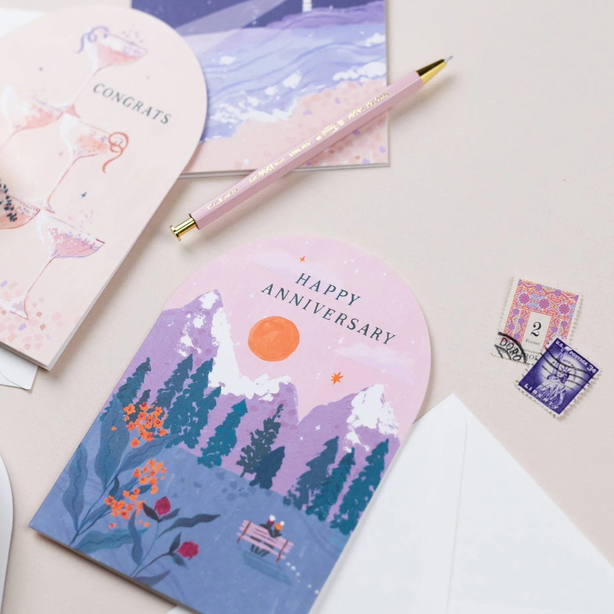 Anniversary Mountain Sunset Card