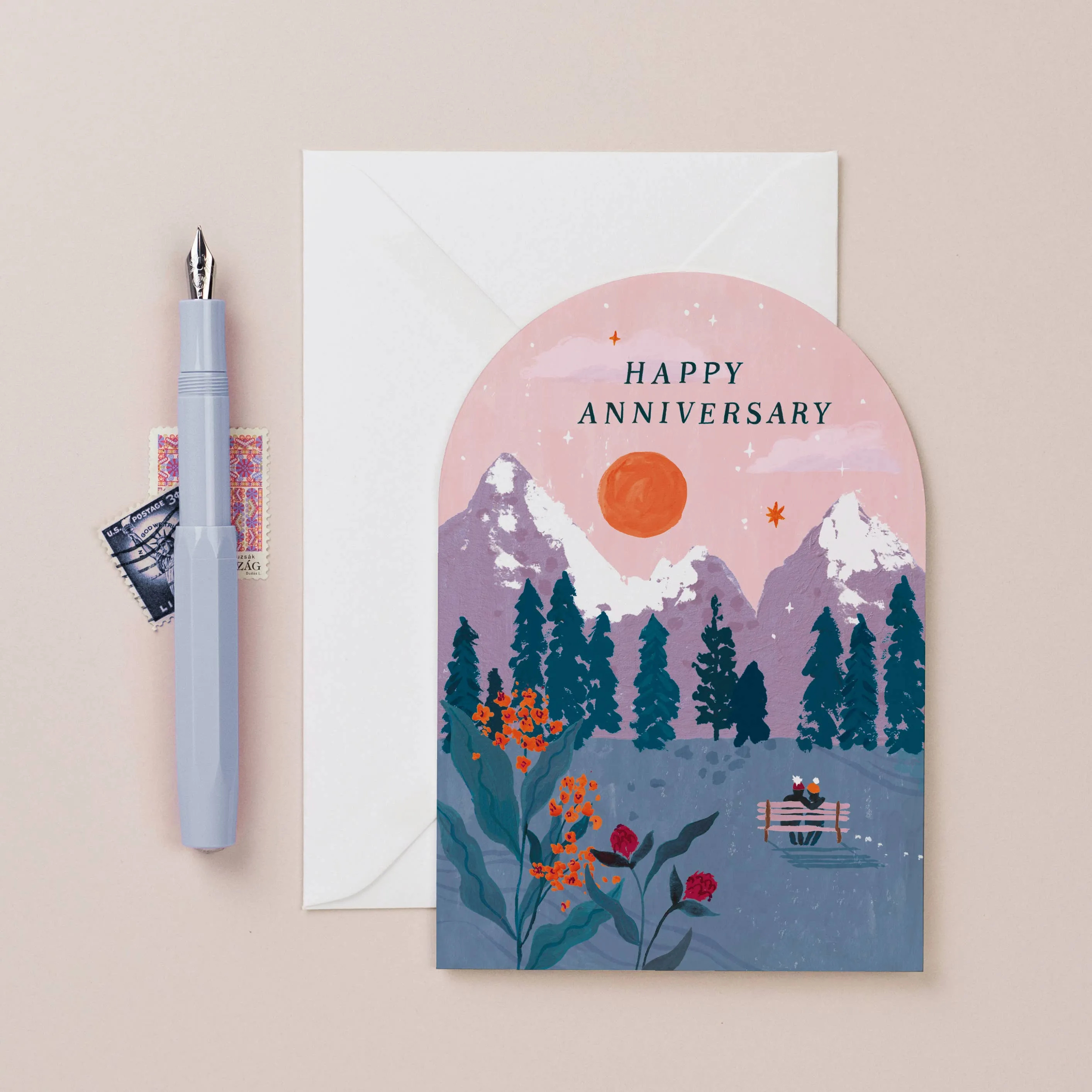 Anniversary Mountain Sunset Card