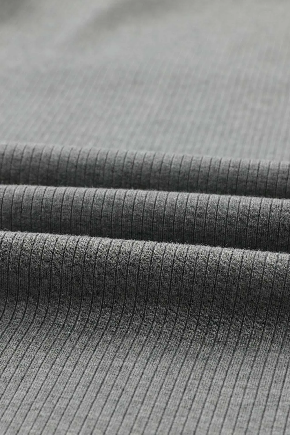 Apricot Ribbed Solid Color Striped Mesh Long Sleeve Top