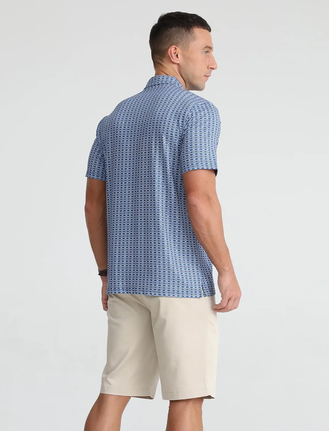 APTRO Men's Polo Shirts Short Sleeve Moisture Wicking Fashion Print Hawaiian Golf Shirts for Men