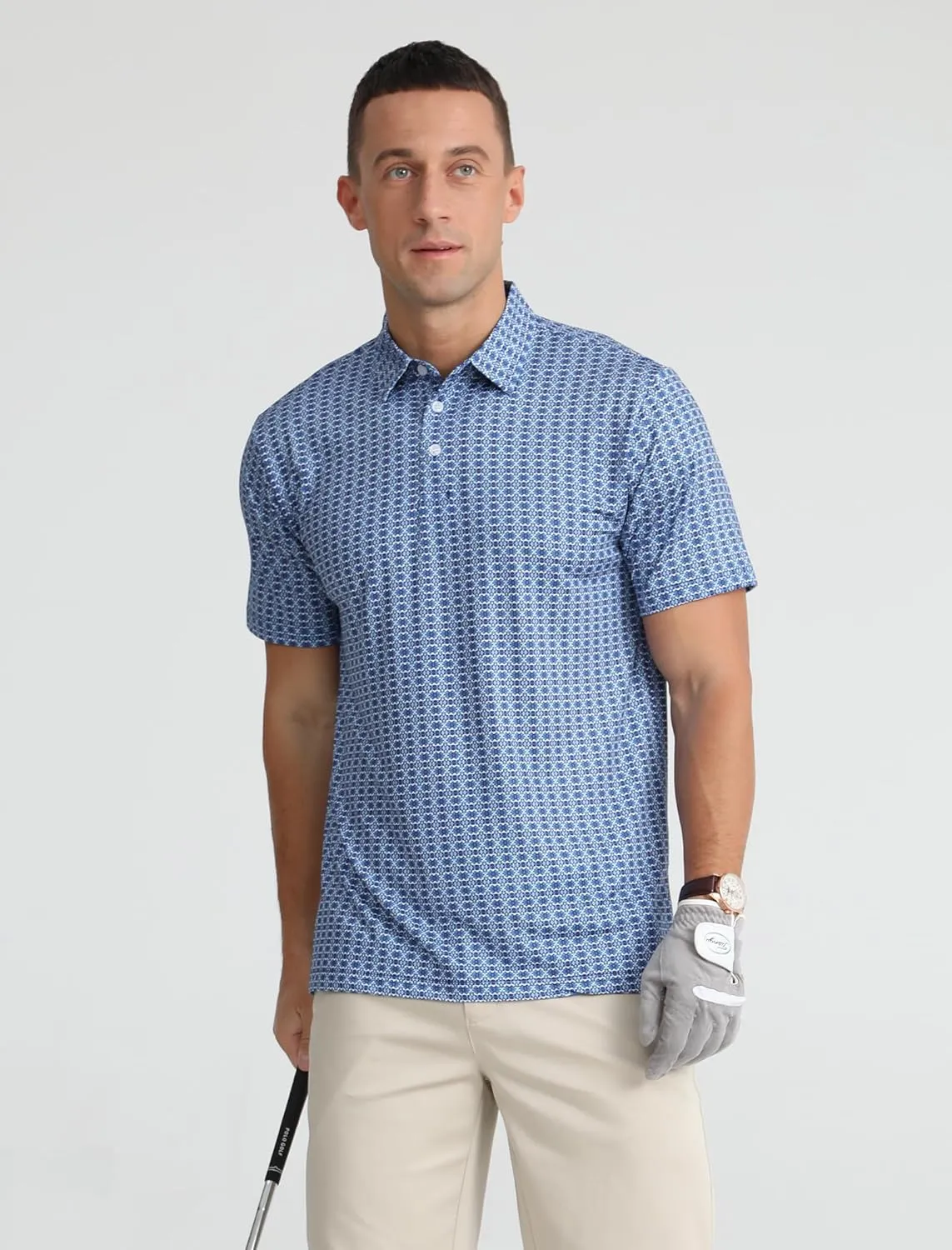 APTRO Men's Polo Shirts Short Sleeve Moisture Wicking Fashion Print Hawaiian Golf Shirts for Men