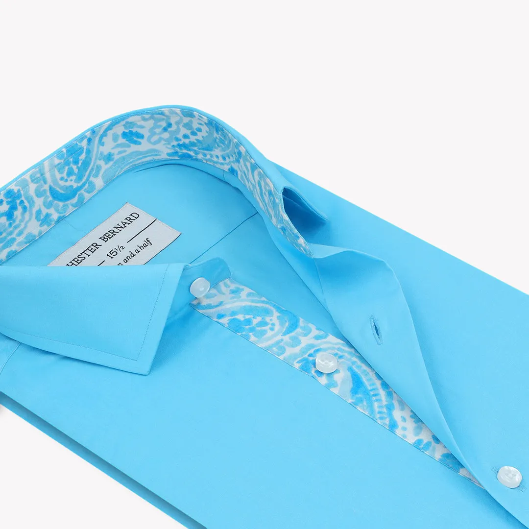 Aqua Marine Casual Shirt With Sky Blue  Paisley OL-63