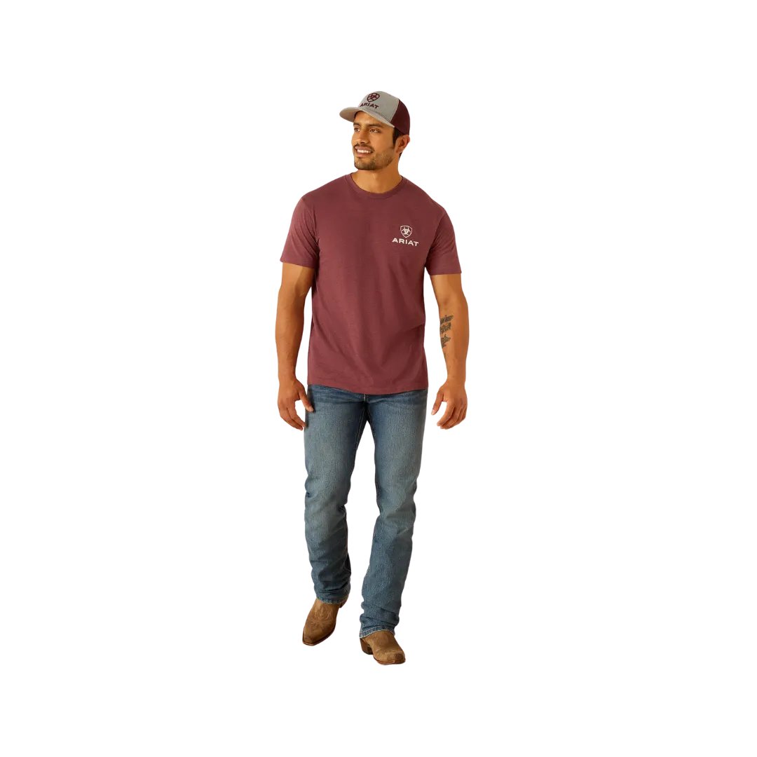 Ariat Men's Quadrant Burgundy Heather T-Shirt
