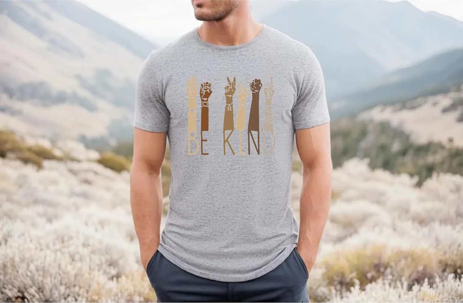 Be Kind Shirt - Graphic Tees with Positive Message, Inspirational Kindness & Love Shirts, Anti-Racism Tee