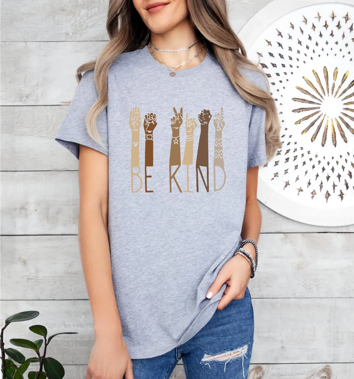 Be Kind Shirt - Graphic Tees with Positive Message, Inspirational Kindness & Love Shirts, Anti-Racism Tee