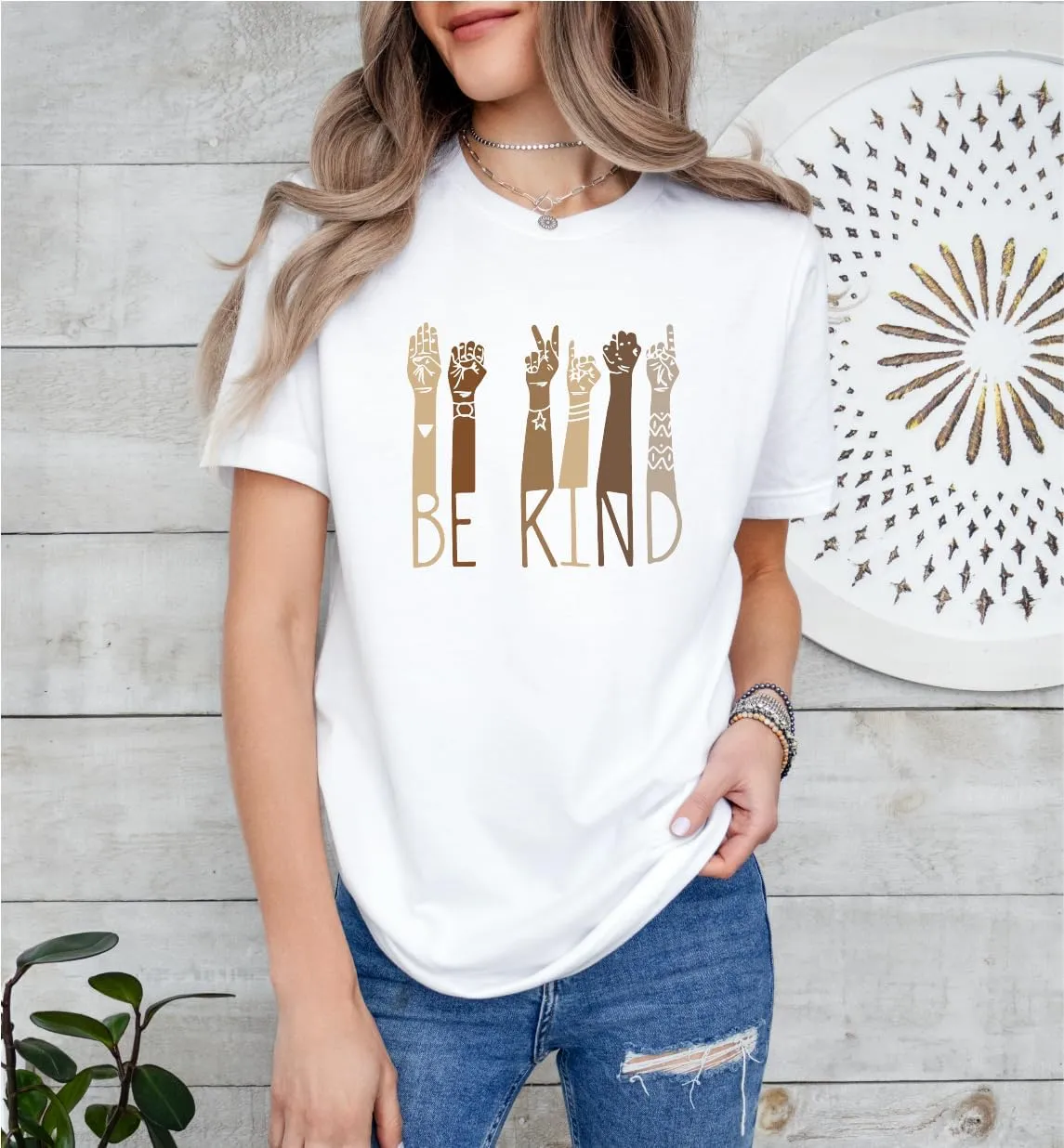 Be Kind Shirt - Graphic Tees with Positive Message, Inspirational Kindness & Love Shirts, Anti-Racism Tee