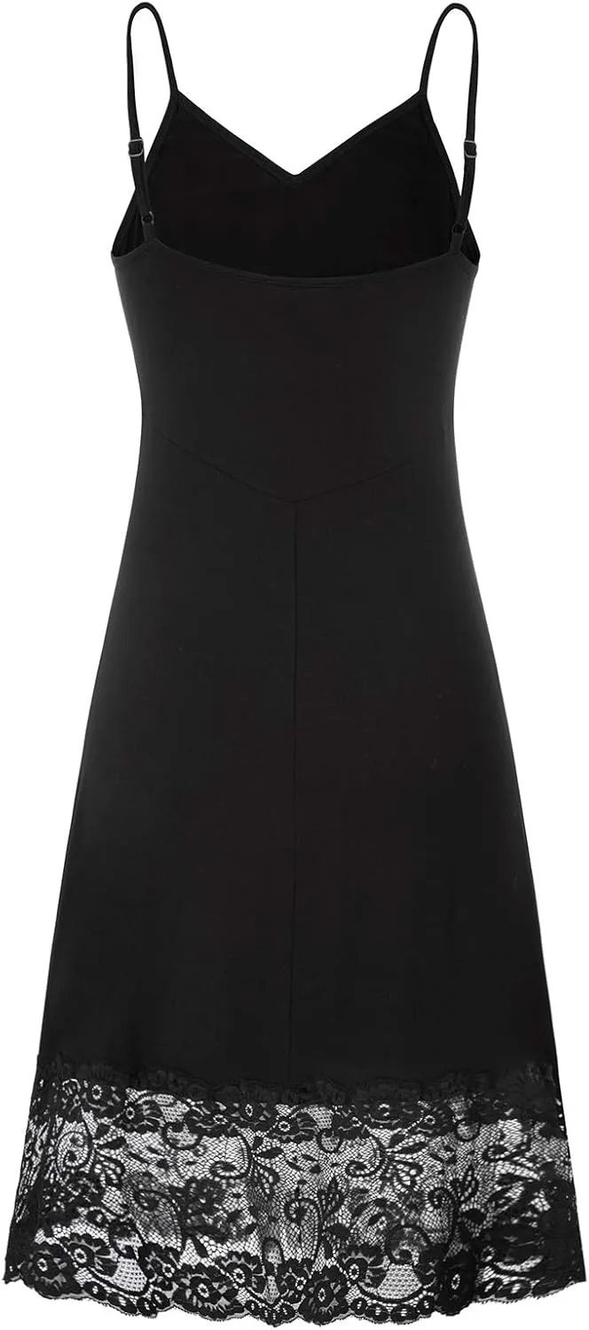 Belle Poque Full Slips for Women Under Dresses Simple Dress Slip Adjustable Spaghetti Strap Cami Dress