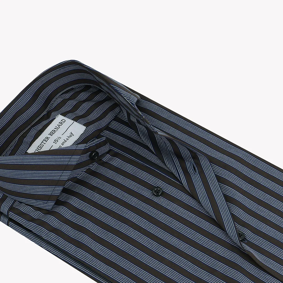 Black With Ing Blue PIn White Stripes OL-206