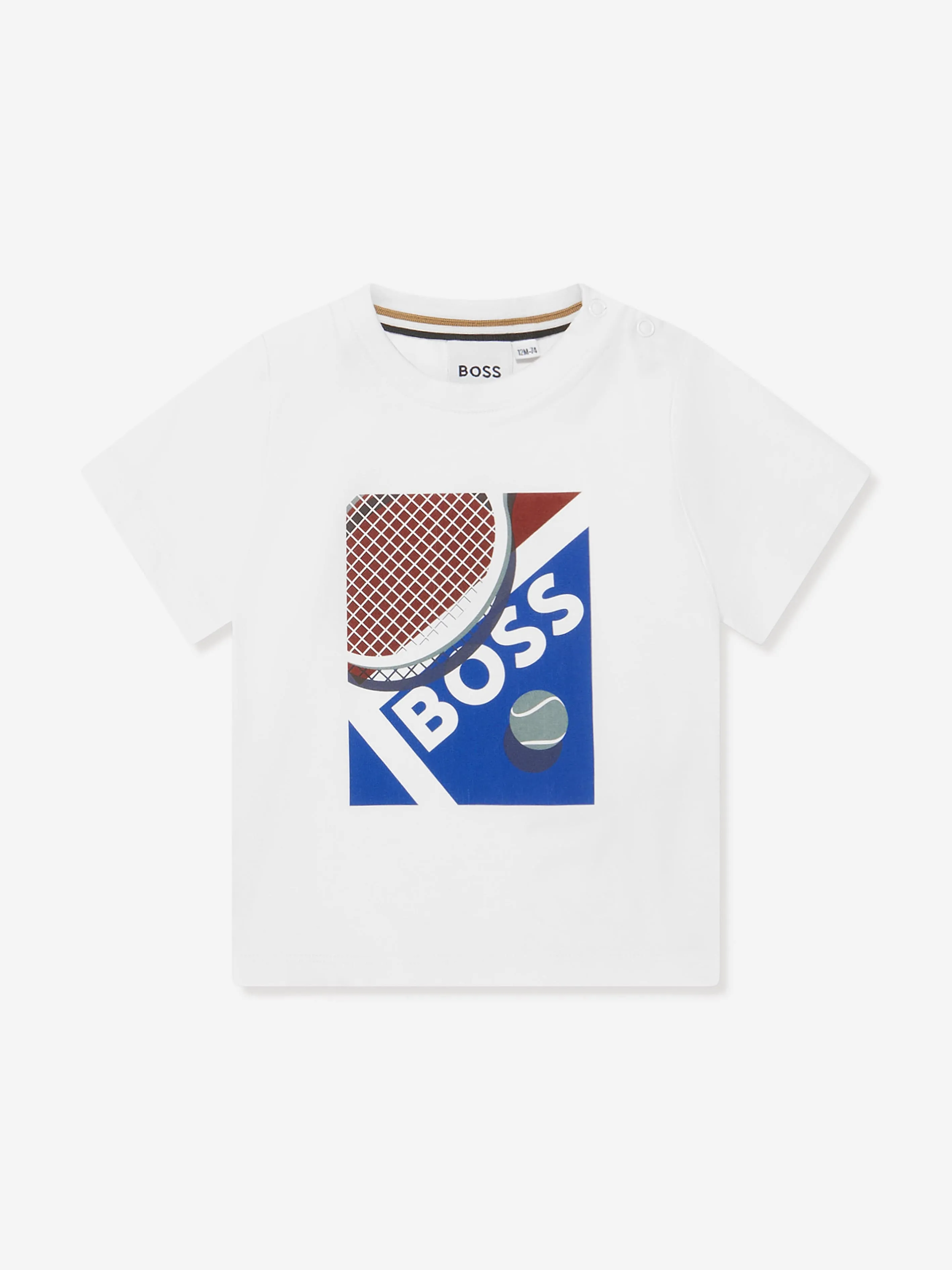 BOSS Baby Boys Tennis Logo T-Shirt In White