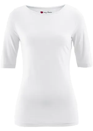 Bpc Bonprix Collection boat neck shirt, white