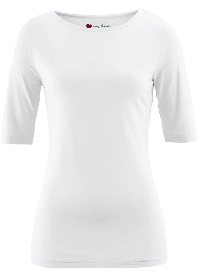 Bpc Bonprix Collection boat neck shirt, white