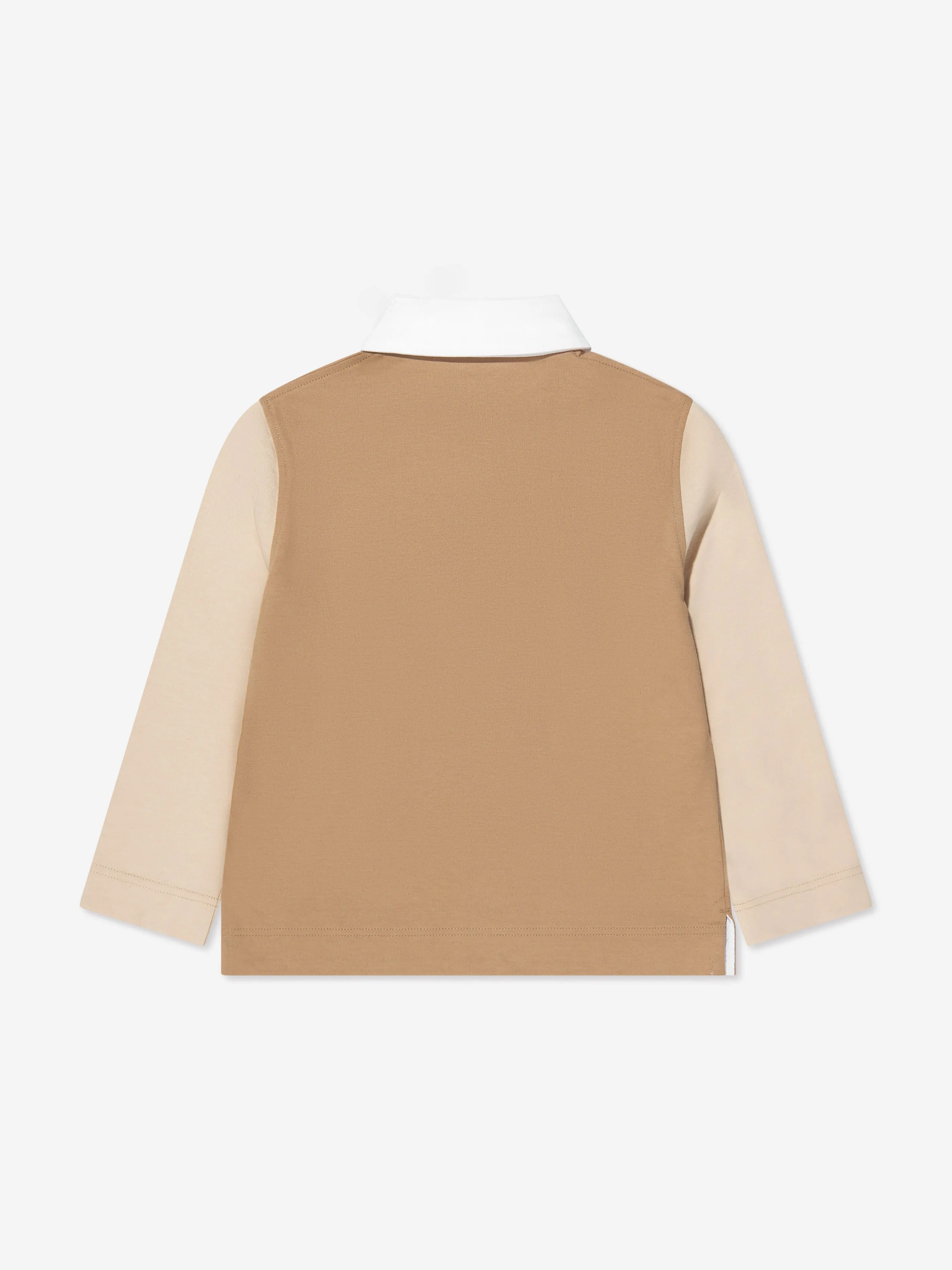 Burberry Boys Roundel Long Sleeve Polo Shirt In Beige