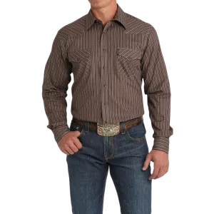 Cinch Men's Modern Fit Western Brown Shirt