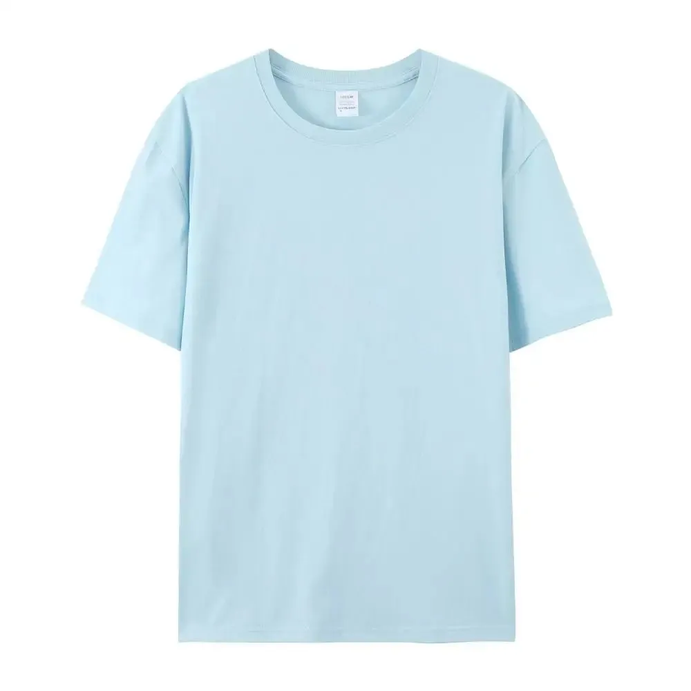 Cotton T-Shirt Unisex Plain White Crew Neck