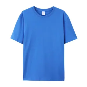 Cotton T-Shirt Unisex Plain White Crew Neck