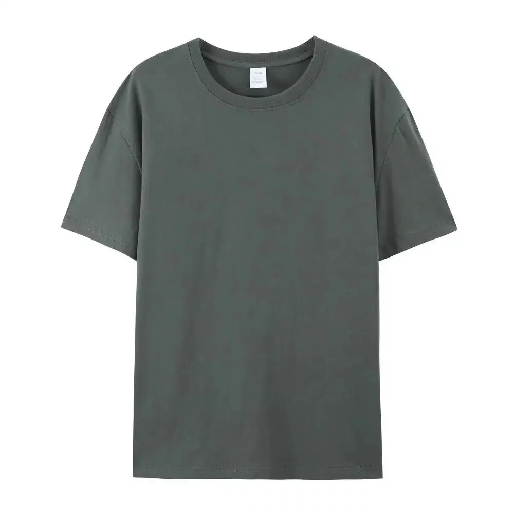 Cotton T-Shirt Unisex Plain White Crew Neck