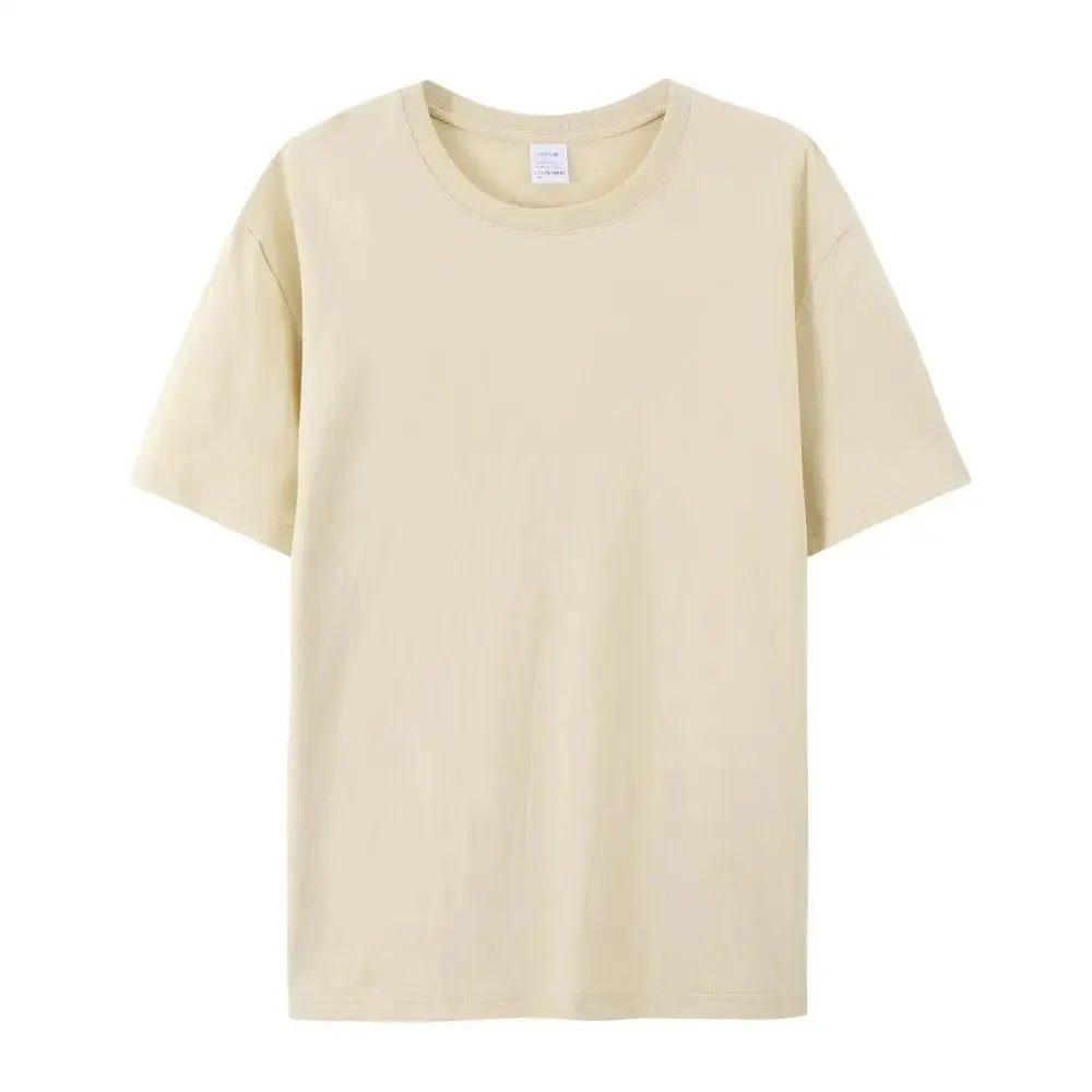 Cotton T-Shirt Unisex Plain White Crew Neck