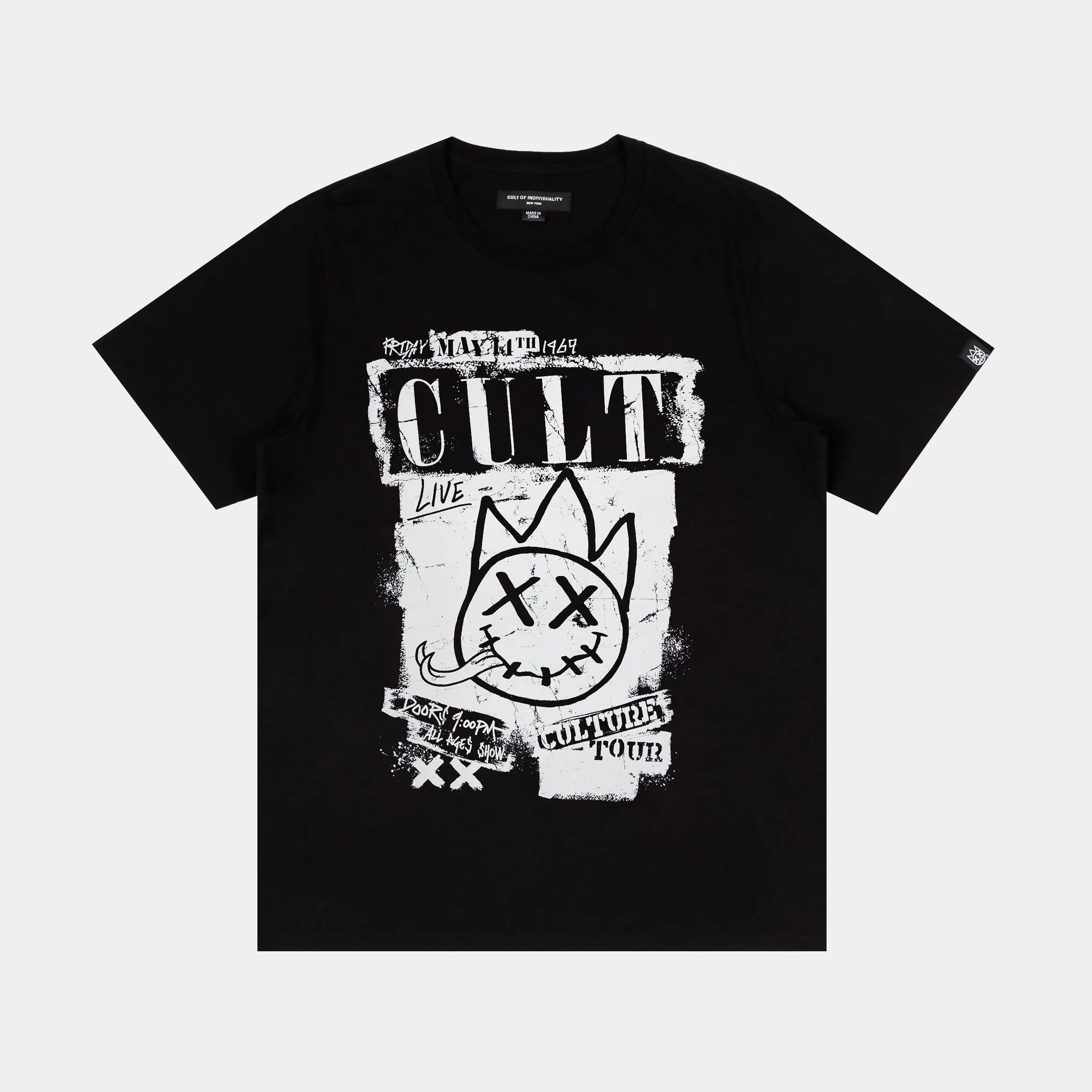 Cult Culture Tour Mens Short Sleeve Shirt (Black/White)