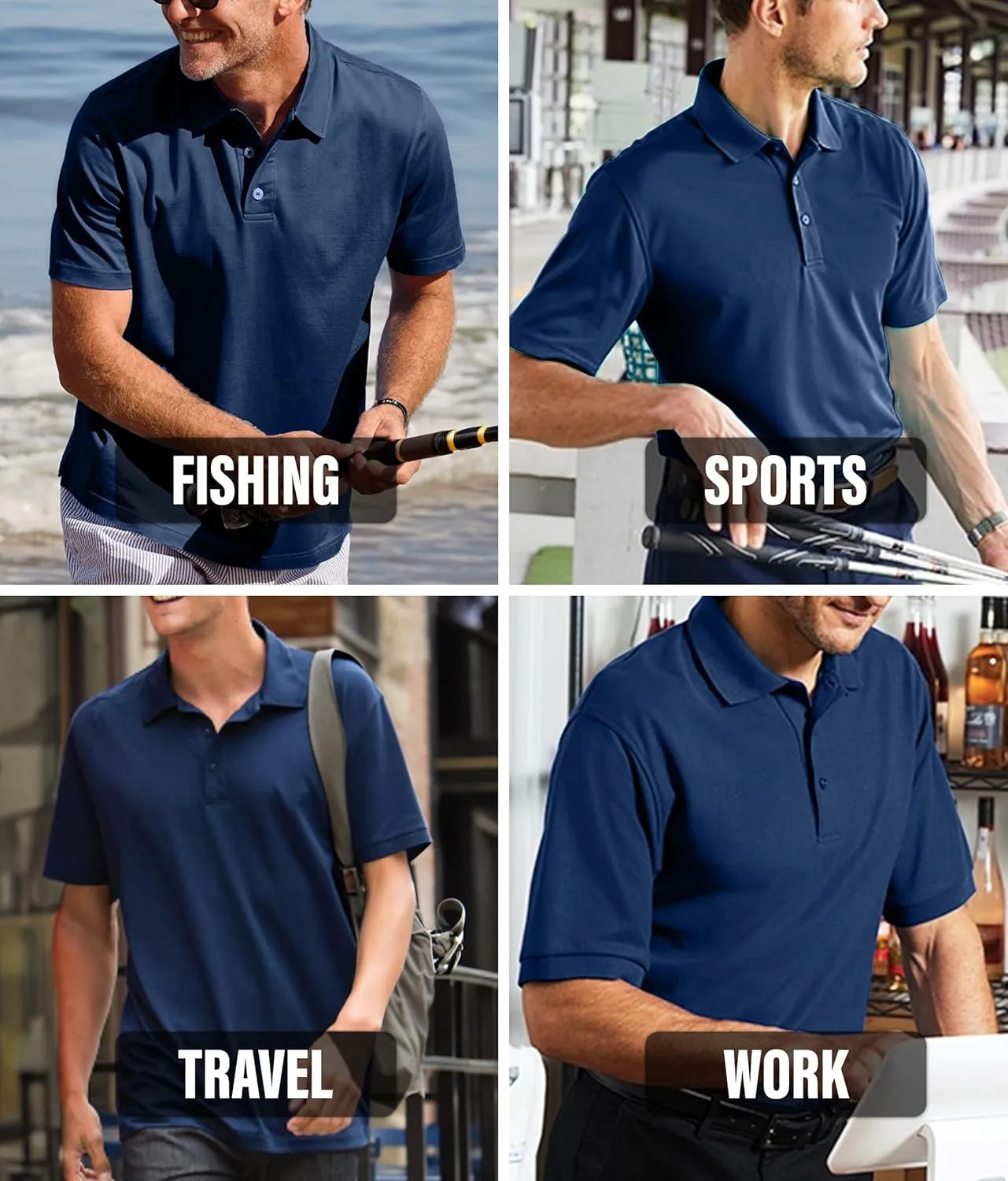 Custom Embroidered Polo Shirt for Men Personalized Embroidery Name Text Logo Golf Tee