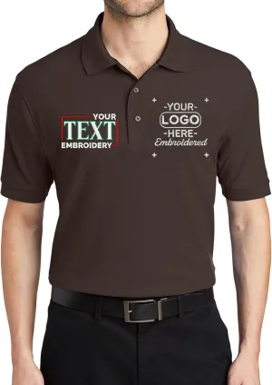 Custom Embroidered Polo Shirt for Men Personalized Embroidery Name Text Logo Golf Tee