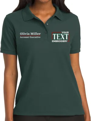 Custom Embroidered Polo Shirts for Women Personalized Add Your Name Text Polo Shirts for Ladies