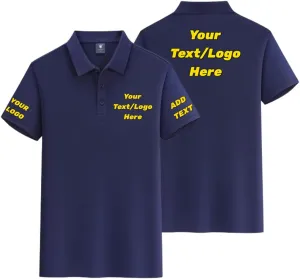 Custom Polo Shirt Add Your Own Logo Text, Personalized Golf Shirts for Men Women, Design for Work Casual