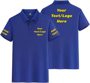 Custom Polo Shirt Add Your Own Logo Text, Personalized Golf Shirts for Men Women, Design for Work Casual