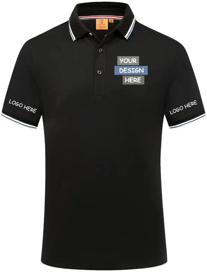 Custom Polo Shirts Design Your Own Personalized Golf Shirt with Logo/Text/Image for Men/Women
