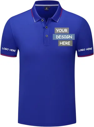 Custom Polo Shirts Design Your Own Personalized Golf Shirt with Logo/Text/Image for Men/Women