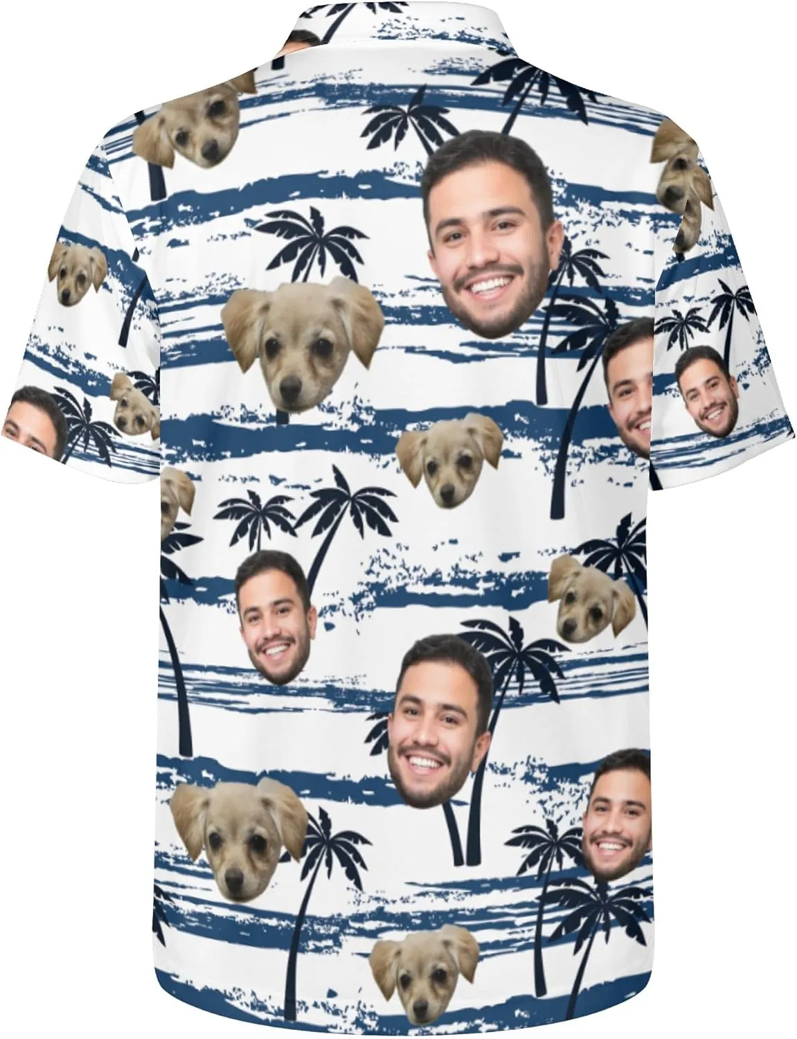 Custom Polo Shirts with Face Photo Golf Shirt Design Your Own Personalized Hawaiian Short Sleeve Performance