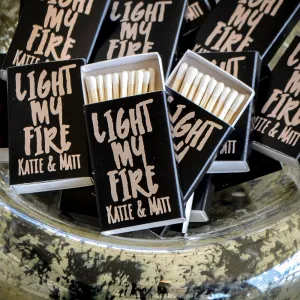Custom "Light My Fire" Wedding Matches