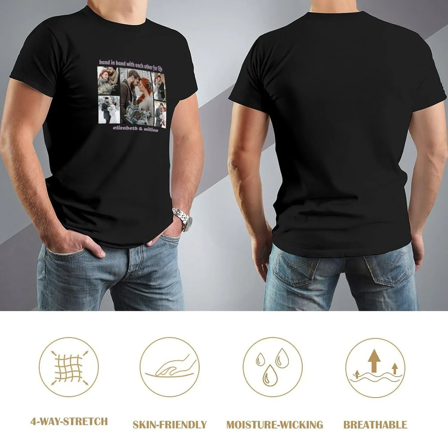 Custom Shirts for Men Women Design Your Own Front Print Photo Personalized T Shirt