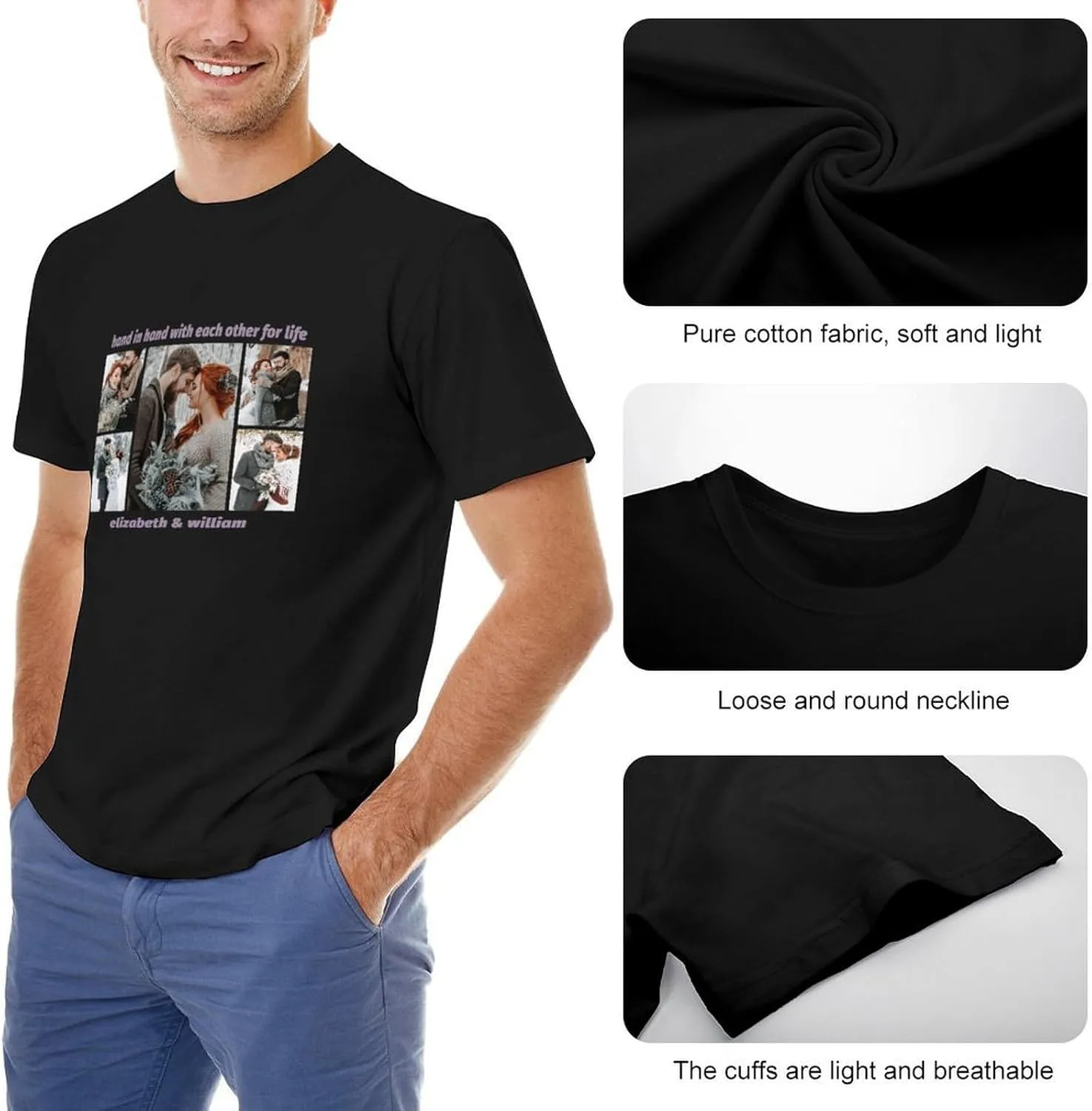 Custom Shirts for Men Women Design Your Own Front Print Photo Personalized T Shirt