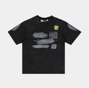 Desert Sun Scuderia Ferrari Race Statement Mens Short Sleeve Shirt (Black/Grey)