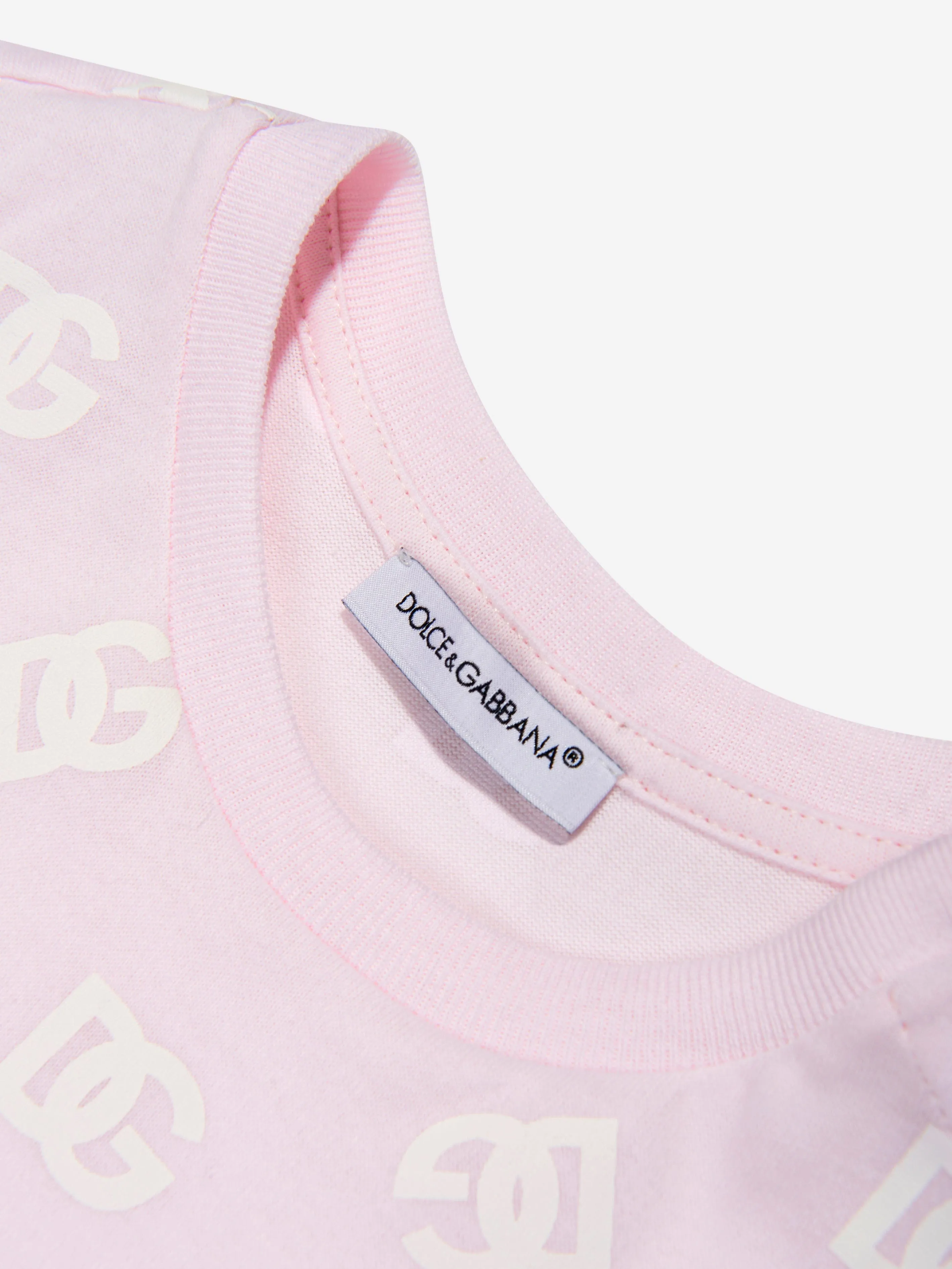 Dolce & Gabbana Baby Girls Logo T-Shirt in Pink