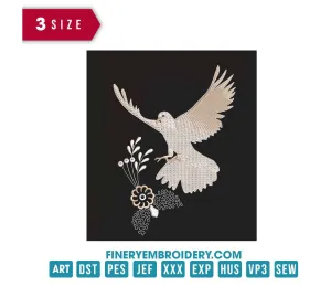 Dove takes flight again - Embroidery Design