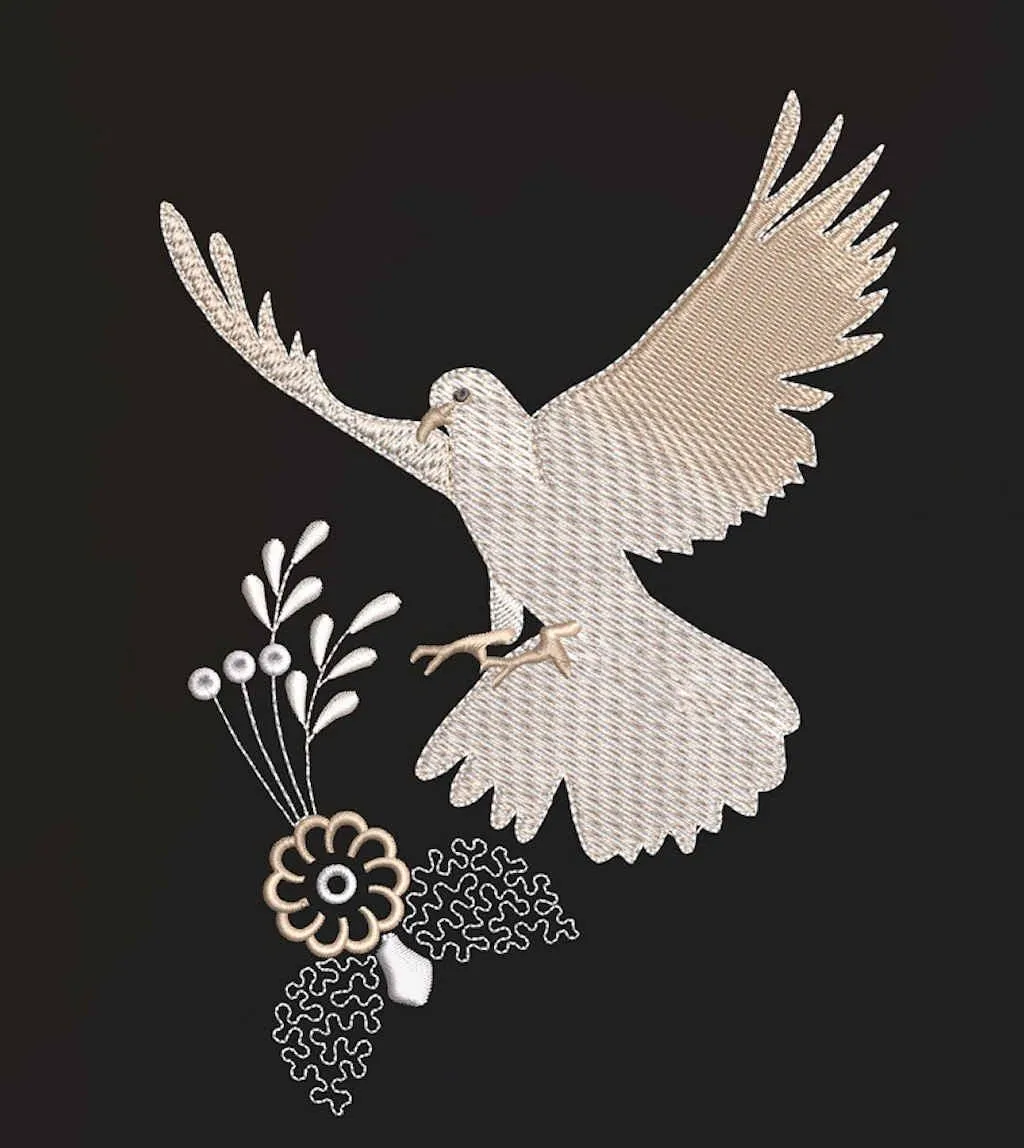 Dove takes flight again - Embroidery Design