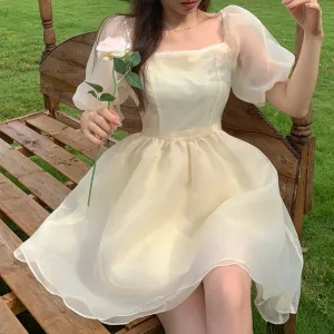 DressBetty - Yellow Elegant Princess Dress