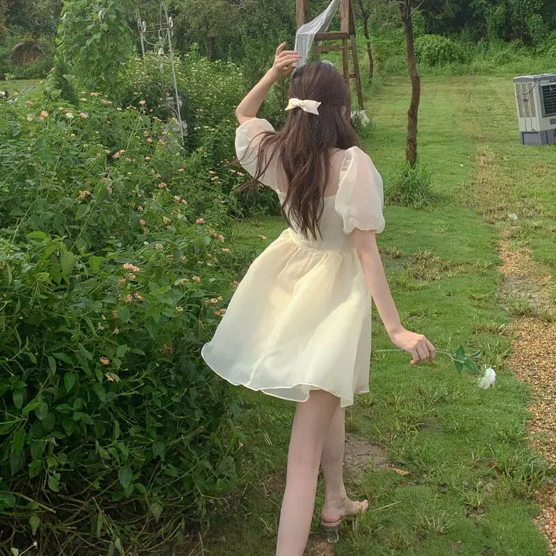 DressBetty - Yellow Elegant Princess Dress